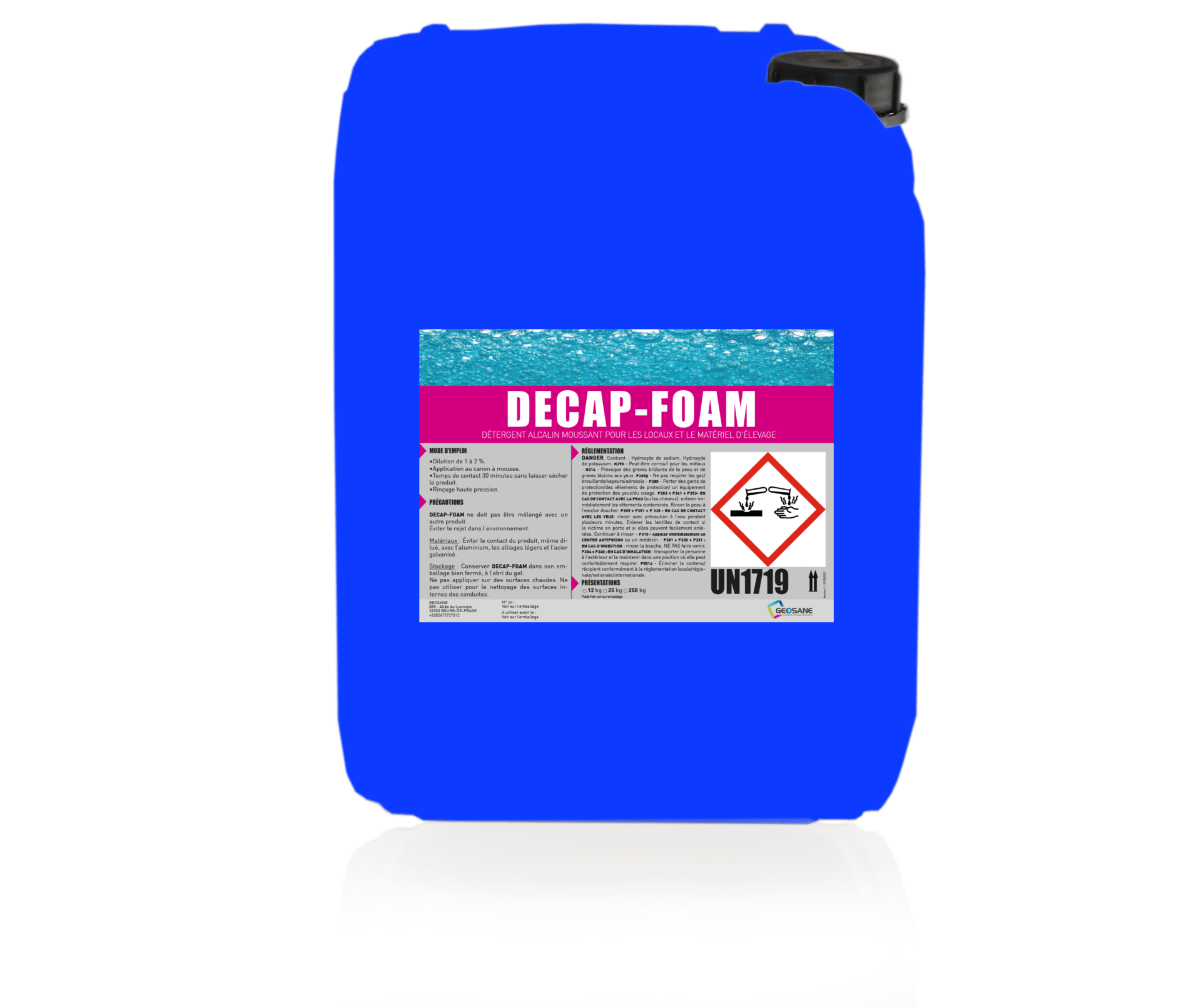 DECAP FOAM 23 KG Géosane, spécialiste de la décontamination d’élevage