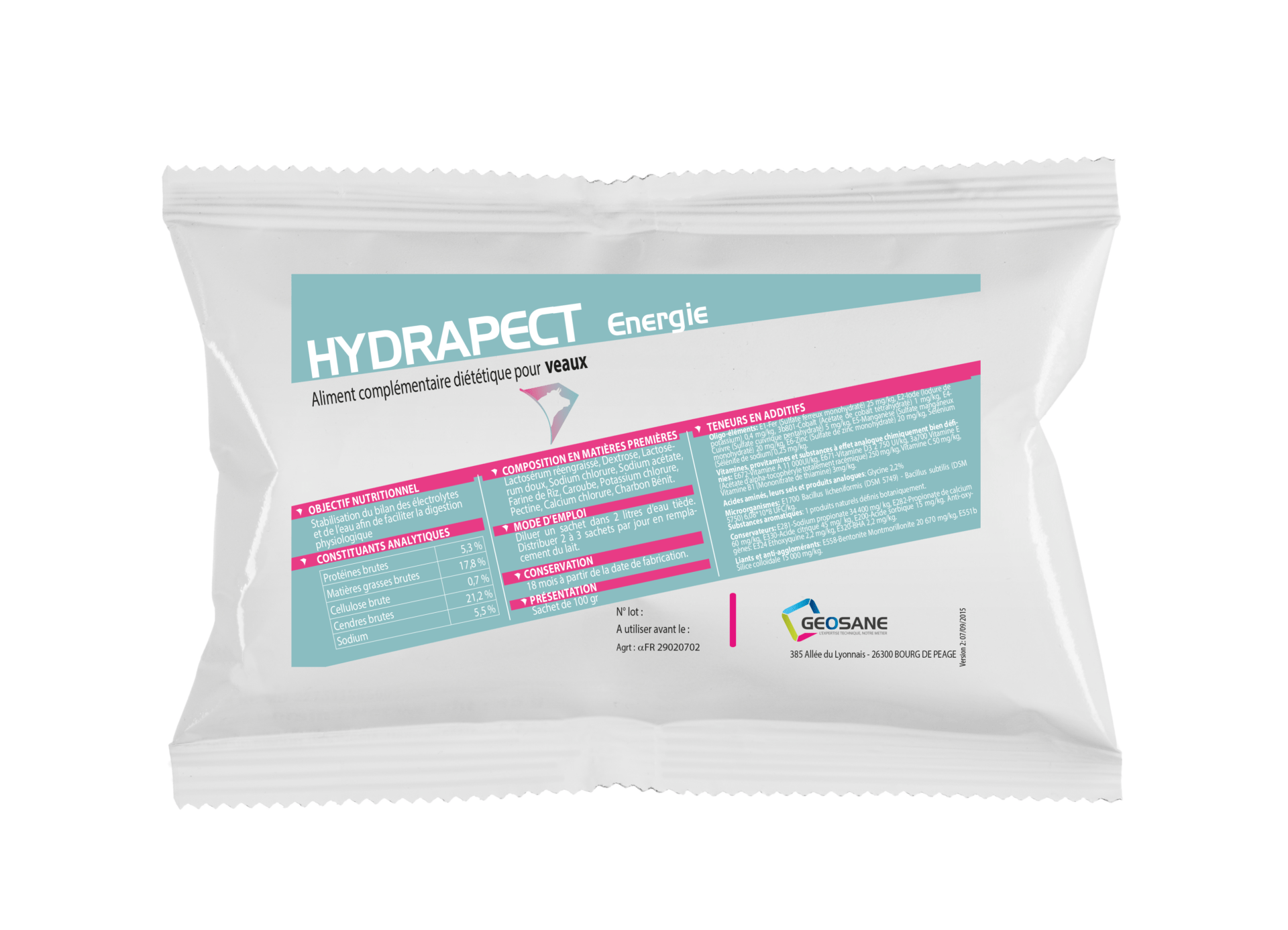 HYDRAPECT ENERGIE sachet 100g Géosane, spécialiste de la nutrition animale