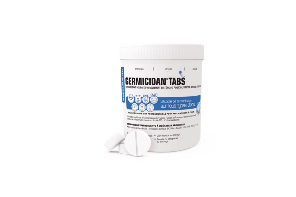 germicidan-tabs ACIDULIK 25 KG PERF 25 KG PLUS Géosane, spécialiste de la décontamination d’élevage