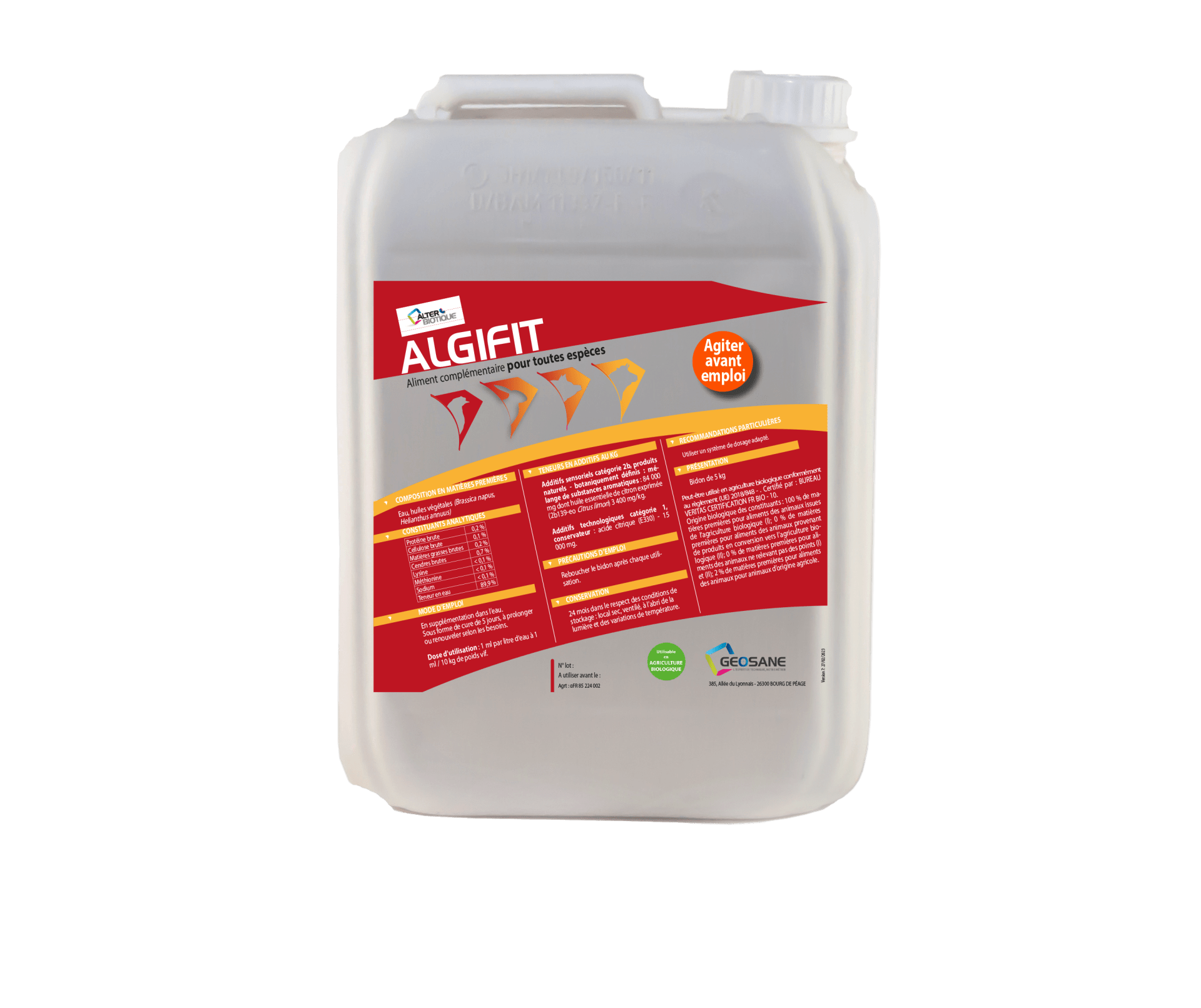 ALGIFIT B Géosane, spécialiste de la nutrition animale